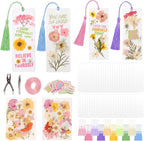 Pressed Flower Bookmark Kit, Includes 80 Dried Flowers, 50 Laminating Pouches by Unknown