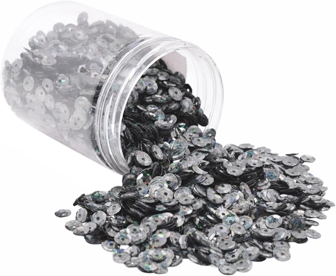 Mandala Crafts 6mm Cup Holographic Pewter Sequins by MandalaCrafts