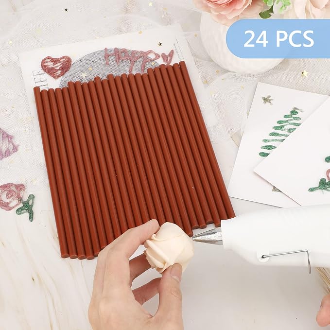 Manarty Brown Hot Glue Sticks, All Temperature Adhesive EVA Glue Sticks - Image 7