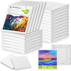 22PCS Mini Canvases for Painting – 5 x 5 in Bulk Small Square Stretched Canvases by FocusoncottonHdviai