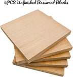 5PCS Unfinished Basswood Blocks - Image 2