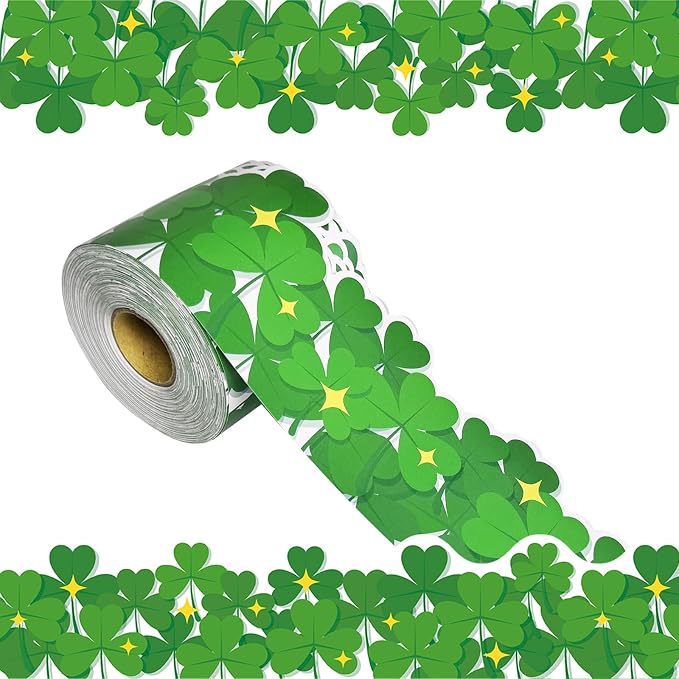 69Ft St. Patrick's Day Shamrock Bulletin Board Borders Irish Paper Bulletin by WUYUEJXI