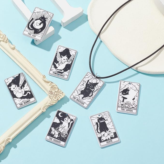 22 Pcs Tarot Card Acrylic Charms Vintage Magic Tarot Card Pendants Rectangle - Image 6