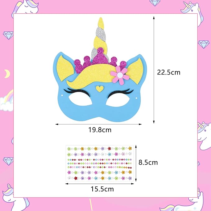 Fennoral 6 Pack Unicorns Masks Craft - Image 7