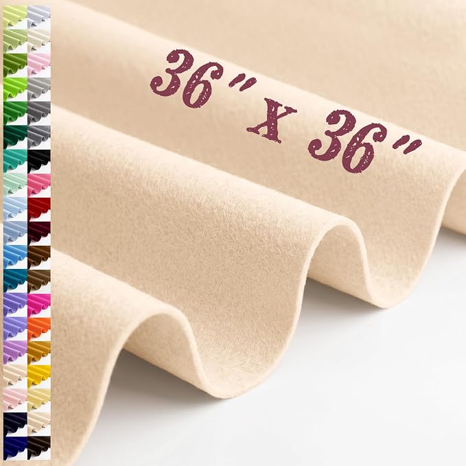 Large Felt Fabric Sheet 36 x 36 Inch, 1.6mm Thick | Soft nonwoven felt by MIGLORIA