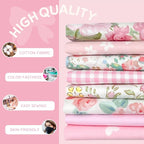 Aubliss 8pcs Fat Quarter Fabric Bundles Quilting Cotton Craft Fabric Pre-Cut - Image 3