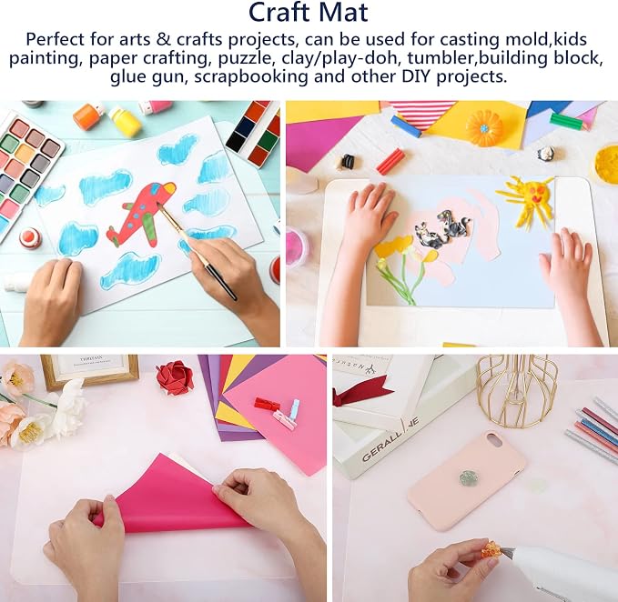 Gartful 2 Pack Silicone Crafting Mats, 15.7" x 11.8" Silicone Mat - Image 5