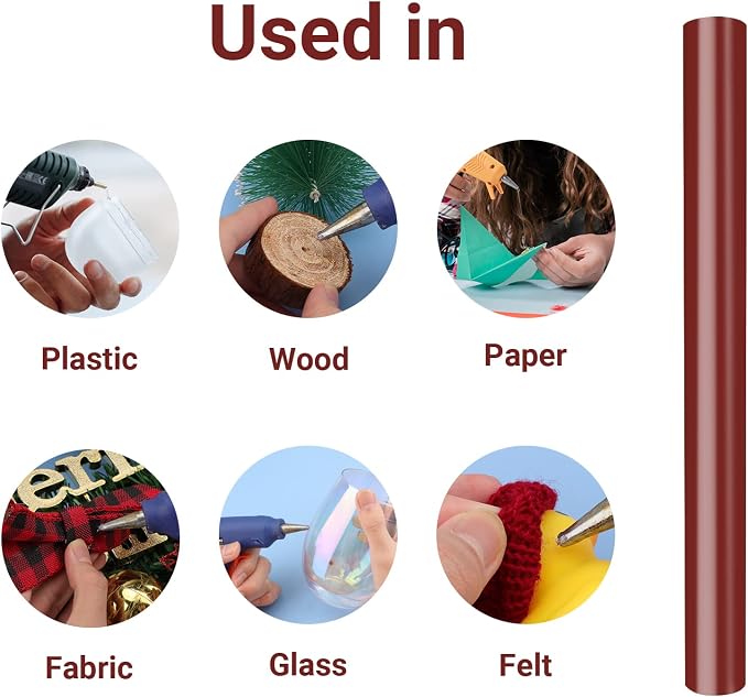 72 Pack Wine Red Hot Glue Sticks Bulk - Image 2