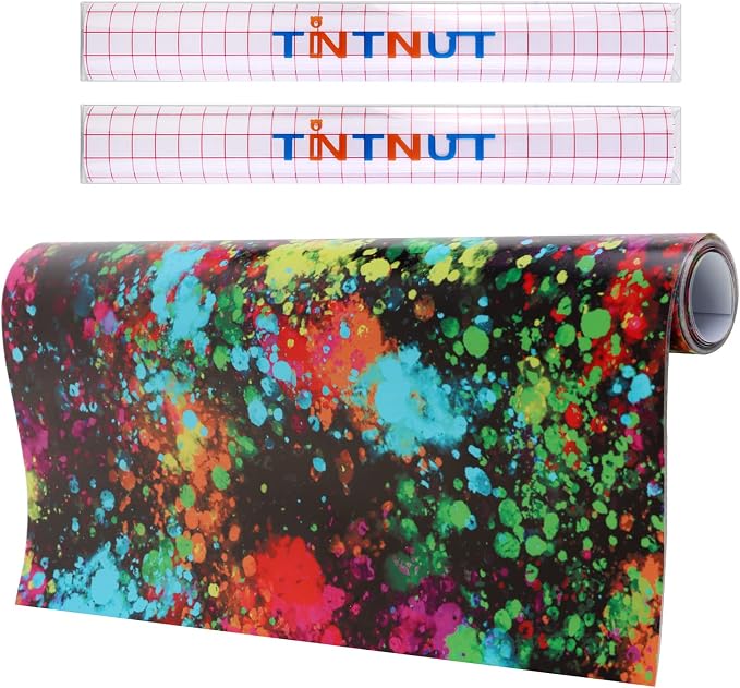 Tintnut Splash Black Permanent Vinyl Roll 12 in x 5ft Adhesive Vinyl Roll | by Tintnut