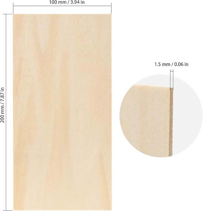 50 Pack 4 x 8 Basswood Sheets, Unfinished Plywood Boards, 1/16 Inch Thin - Image 2