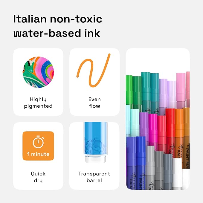 ARTISTRO Acrylic Glass Markers for Wine Glasses and Drinkware, Vibrant Paint - Image 6