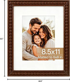 Solid Wood 8.5x11 Picture Frame Beaded Frame - Image 9