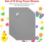 Self-Adhesive EVA Foam Sheets for Crafts – 2mm Thickness 8 Grey Sheets - Image 3