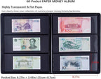 Ettonsun Leather 60-Pocket Paper Money Album Currency Holders - Image 3
