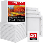 ESRICH 40Pack Stretched Canvas for Painting 8x10, Blank White Canvases for by ESRICH