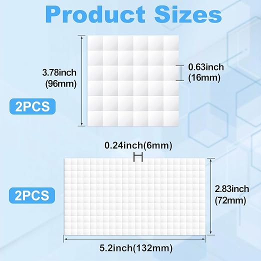 Joez Wonderful 4 Sheets Foam Adhesive Squares, 0.63in & 0.24in - Image 2