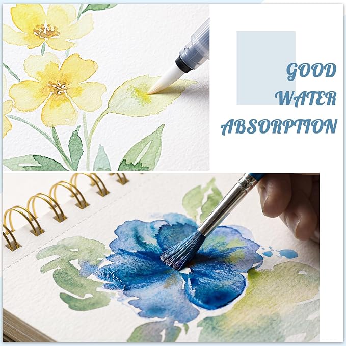 35 Sheets Watercolor Paper Pad 5.5x8.5 Inch, 140 lb/300 GSM Cold Press Water - Image 4