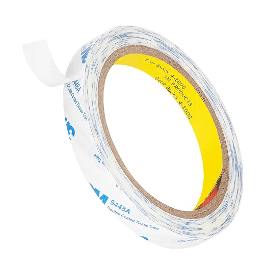 3M Double Sided Tape Thin 0.5"×32.8Ft, 9448A Double Coated Tissue Tape | Strong - Image 8