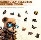 Cyber Bear Puzzles Adults Gifts Wooden 80 Pieces 8.5 * 7.4in - Image 3