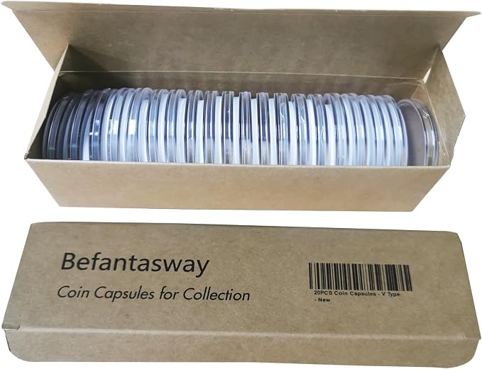 20pcs Clear Plastic Coin Capsules, Coin Collection Case of 5 Size - Image 5