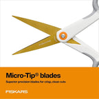 Fiskars Micro-Tip Scissors, Precision Cutting Shears, Titanium Blades & - Image 3