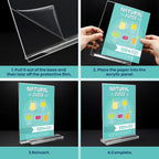 Acrylic Sign Holder, 15 Pack Vertical Clear Table Menu Display, Double Sided - Image 3