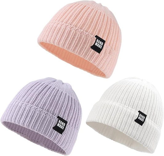 JANGANNSA Simple Knitted Baby Beanie Hip-Hop Boys Winter Hat Toddler Kids Bonnet for Girls 0-5Y