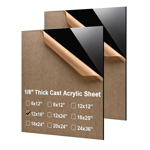 KINLINK 12x16 Plexiglass Sheets 1/8 inch Thick - 3mm Black Cast Acrylic Sheet by KINLINK