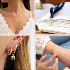 FASHEWELRY Alloy Bowknot Charms Links Golden Bow Tie Connector Charms Metal Bow - Image 4