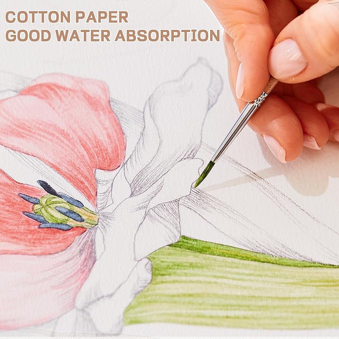 50 Sheets Watercolor Paper 7 x 10, 300 GSM Deckled Edge Paper Rough/Textured - Image 4