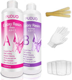 Epoxy Resin Crystal Clear Kit for Art, Coating- 16 OZ Including 8OZ Resin and by PUDUOResinWorld