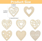 40 Pcs Unfinished Wood Heart Cutouts - Image 2