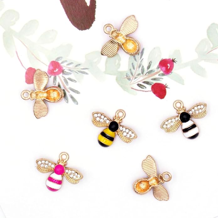 Bulk Gold Enamel Charms for Jewelry Making, Colorful Metal Charms Pendant for - Image 6