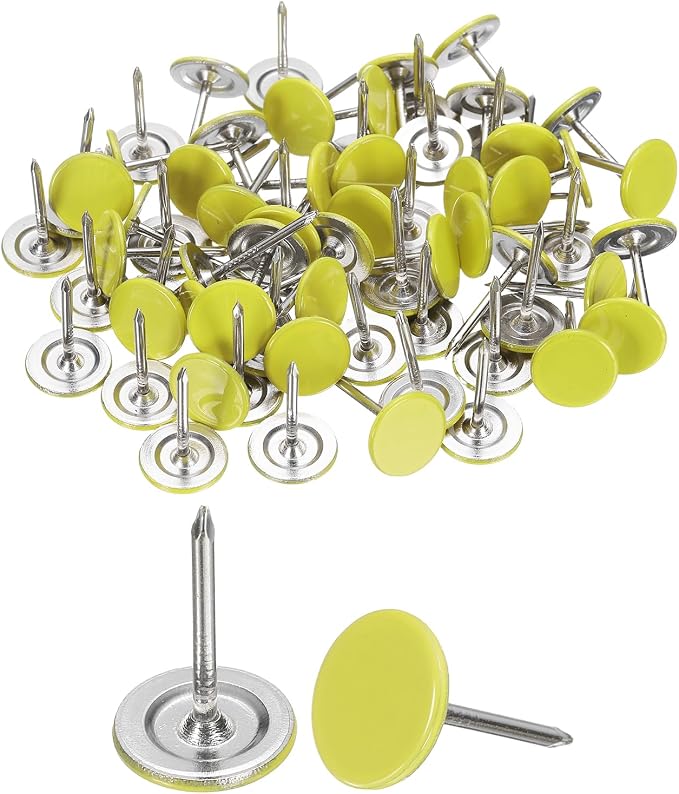 uxcell 150Pcs Upholstery Tacks, 11mmx17mm Flat Head Thumb Tack Decorative by uxcell