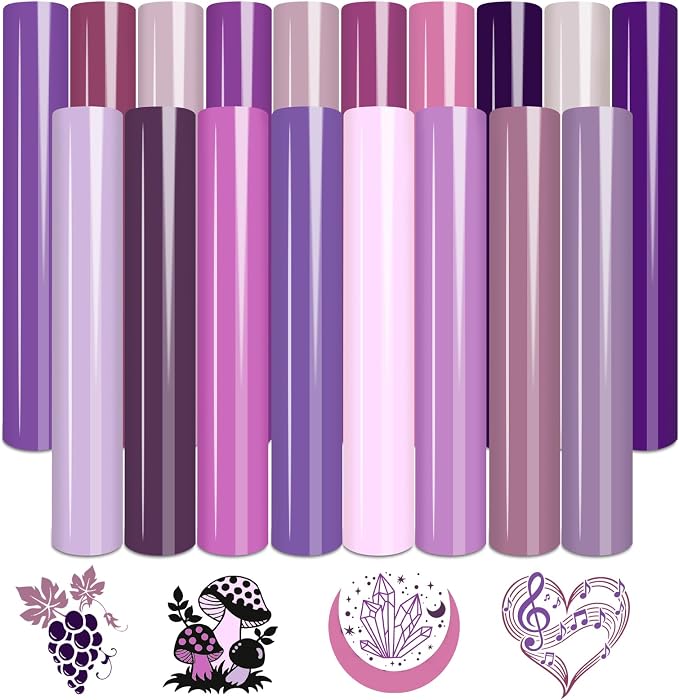 Tintnut Purple Heat Transfer Vinyl, 18 Sheets 12"x10" Iron on Vinyl | Purple by Tintnut