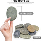 25Pcs Flat Rocks for Painting, 2-3in Smooth River Stones for Craft Supplies | - Image 2