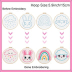 Louise Maelys Embroidery Kit for Beginners, 12 Packs Pre-Printed DIY Sewing - Image 3