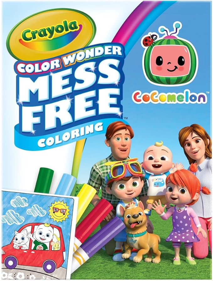Crayola Cocomelon Color Wonder Coloring Set, Cocomelon Coloring Pages, Mess by Crayola