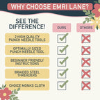 Emri Lane Punch Needle Kit – 6 Floral Design Punch Needle Embroidery Kit w/Monk - Image 7