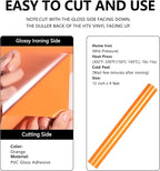 FUNKAKA Orange Heat Transfer Vinyl Rolls, HTV Vinyl - Image 2