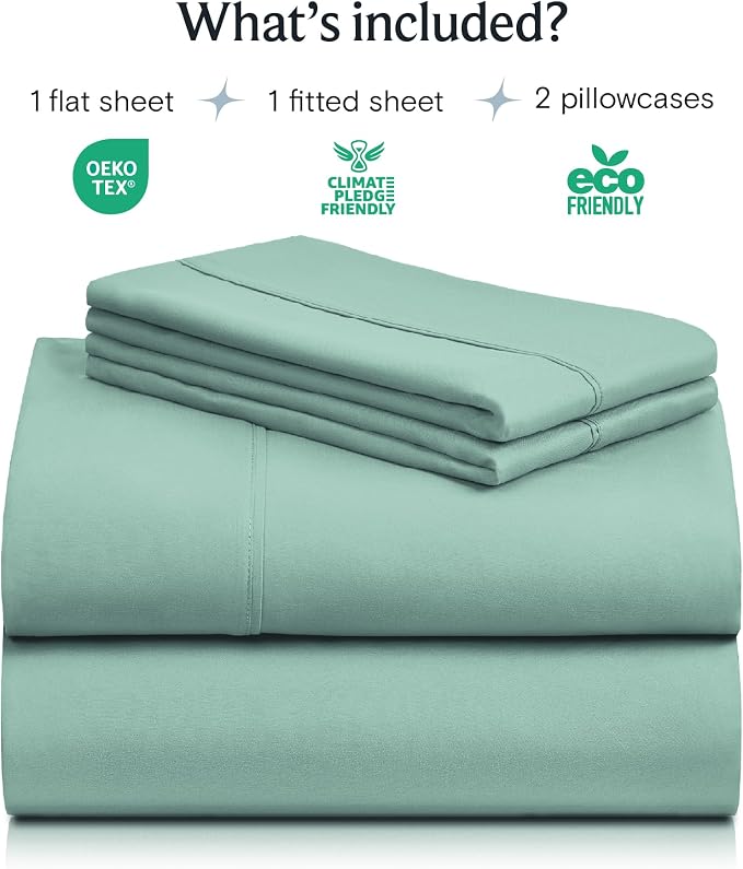 LuxClub 4 PC Full Sheet Set, Deep Pockets Wrinkle Free Cooling Bed Sheets Hotel - Image 2
