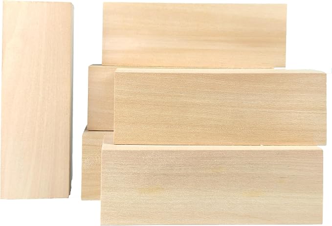 Ninekong 6PCS Basswood Carving Blocks，Whittling Wood Carving Kit, Soft Basswood - Image 2