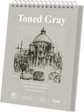 Fuxi Toned Gray Sketchbook 8x10, 60 Sheets Acid-Free Drawing Paper, Spiral by SketchBook