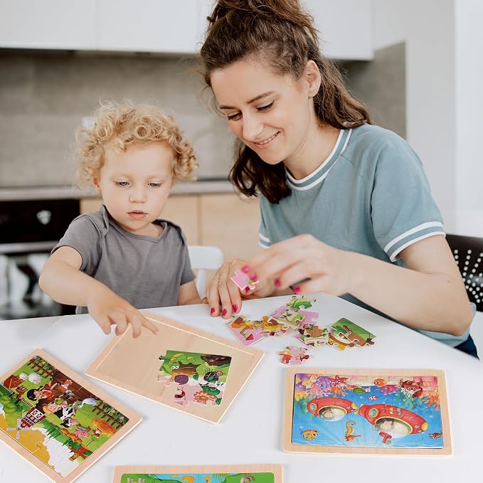 Wooden Puzzles Toys for Kids Ages 3-5, Animals Theme Wood Jigsaw Puzzles - Image 5