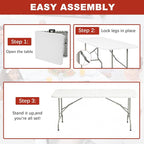 Elevon 6FT Folding Tables – Heavy Duty Portable Foldable Table - Image 4