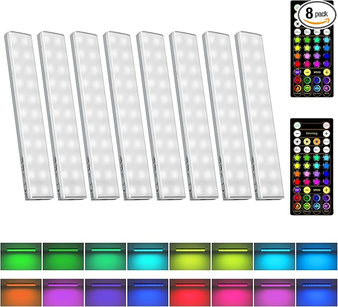 EZVALO 80 RGB Color Changing Under Cabinet Lighting Wireless, 1800mAh by EZVALO