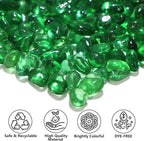 QYGL 0.55LB Green Clear Glass Pebbles, Tumbled Sea Glass Stones - Image 2