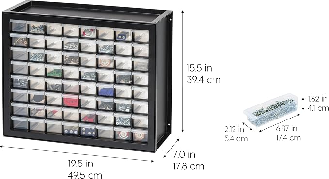 IRIS USA 64-Drawer Screw Organizer, Made in USA, Storage Chest - Image 3
