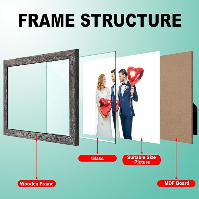 RPJC 8x10 Picture Frames Made of Solid Wood High Definition Glass - Image 6