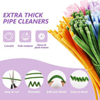 Cwczhi 1500 PCS Pipe Cleaners, 50 Colors Creative Chenille Stems Craft | Fuzzy - Image 4